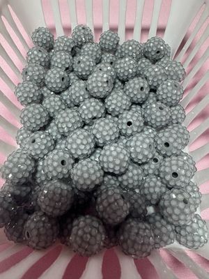 15mm Gray Jelly Rhinestone Beads