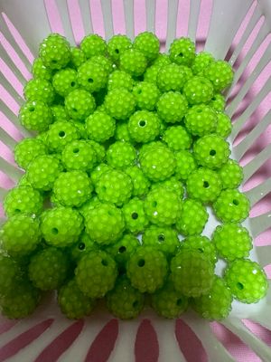 15mm Neon Green Jelly Rhinestone Beads