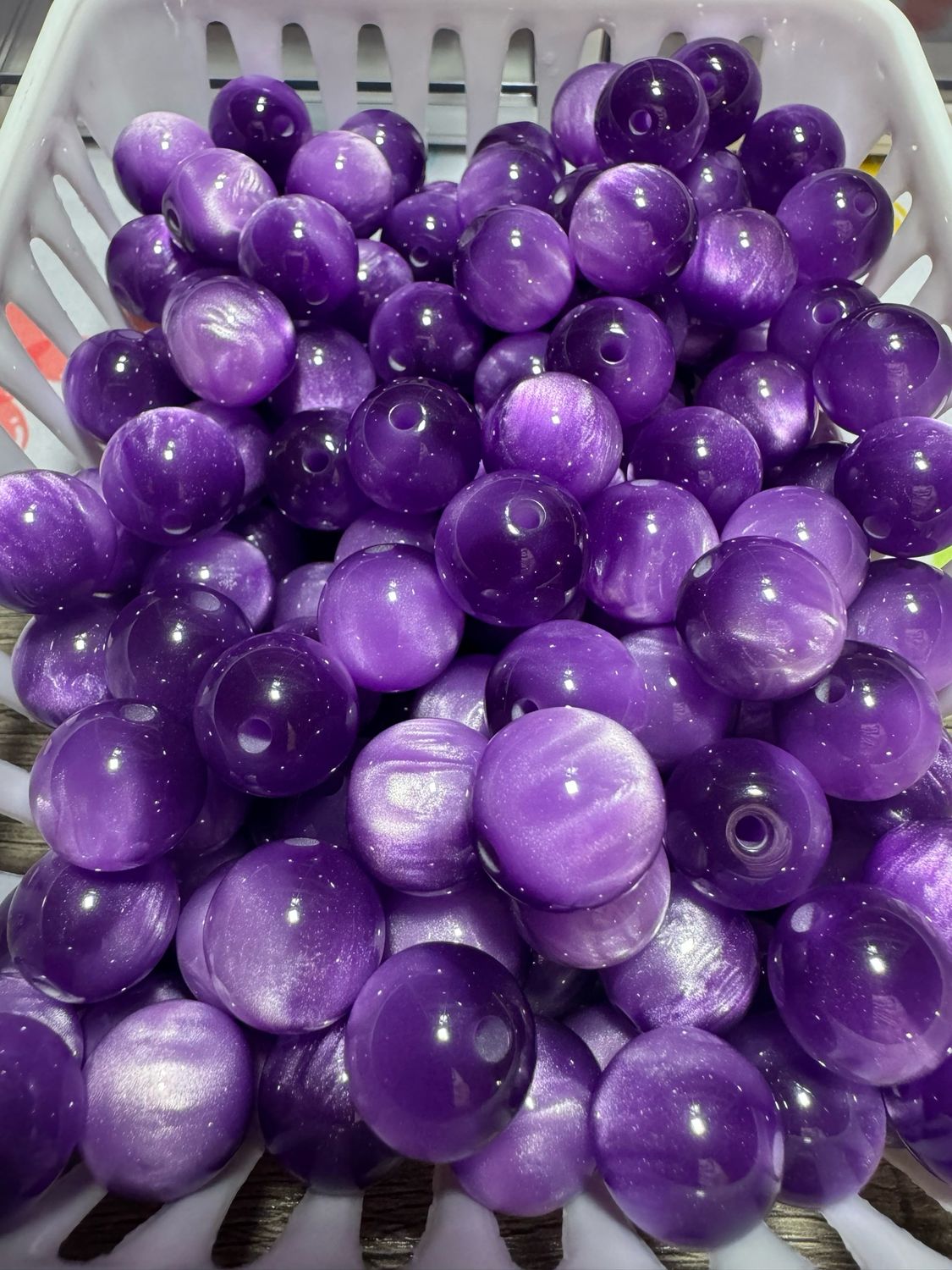 15mm Dark Purple Cateye Beads