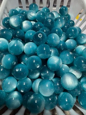 15mm Turquoise Cateye Beads