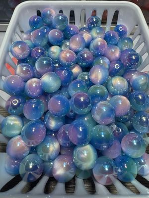 15mm UV Coated Ombre Blue And Pink Beads