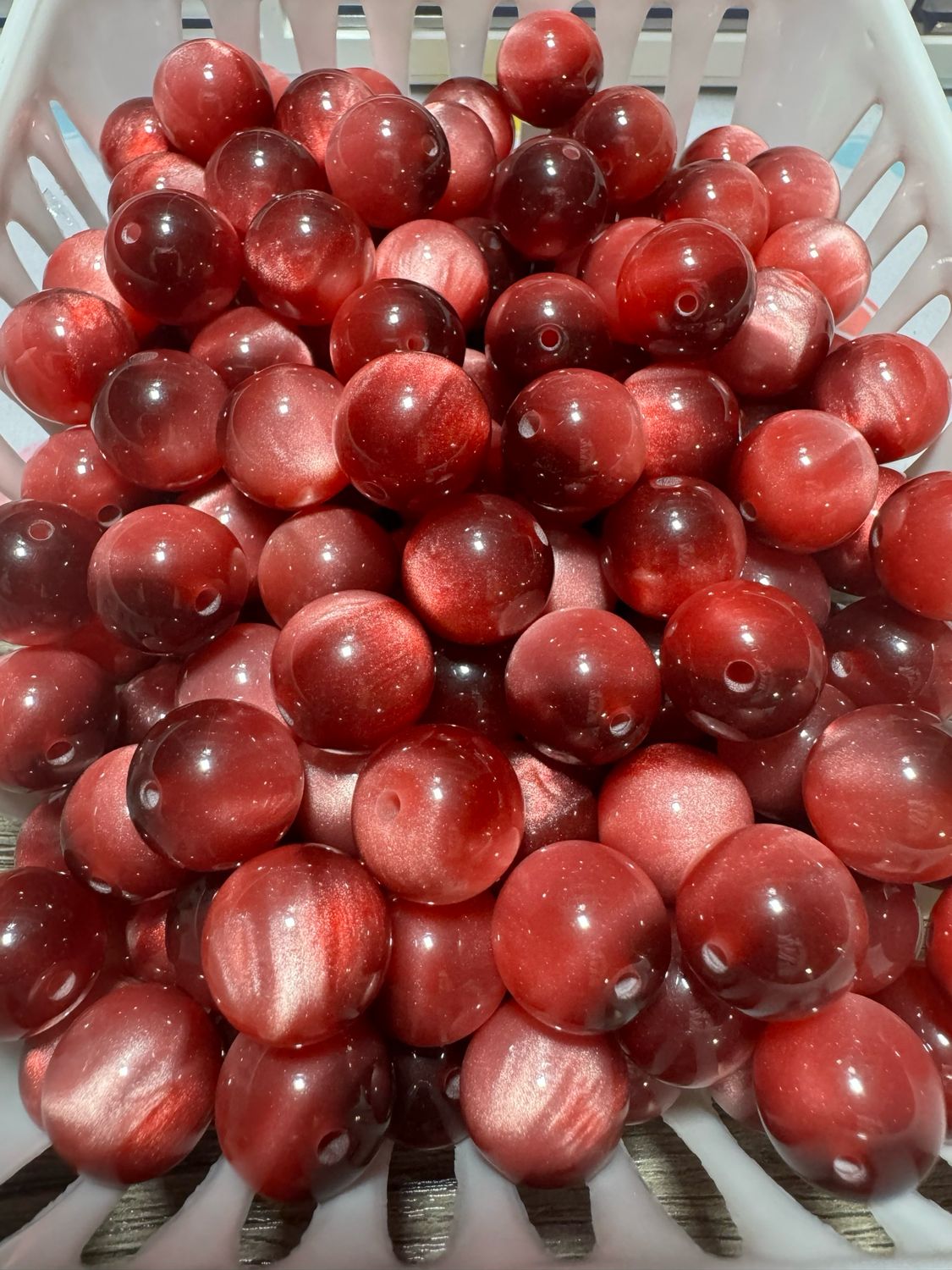 15mm Red Cateye Beads