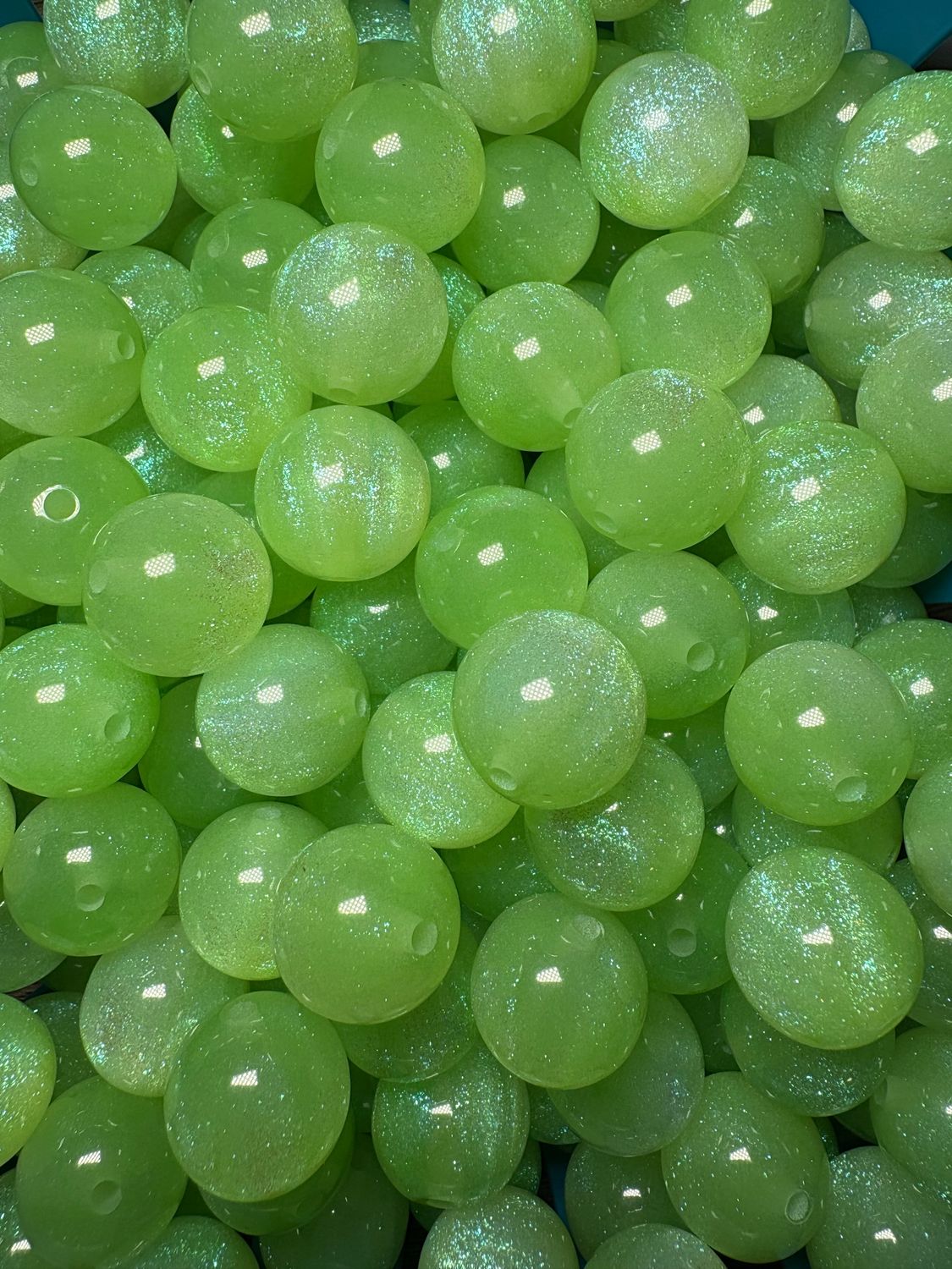 15mm Light Green Galaxy Beads