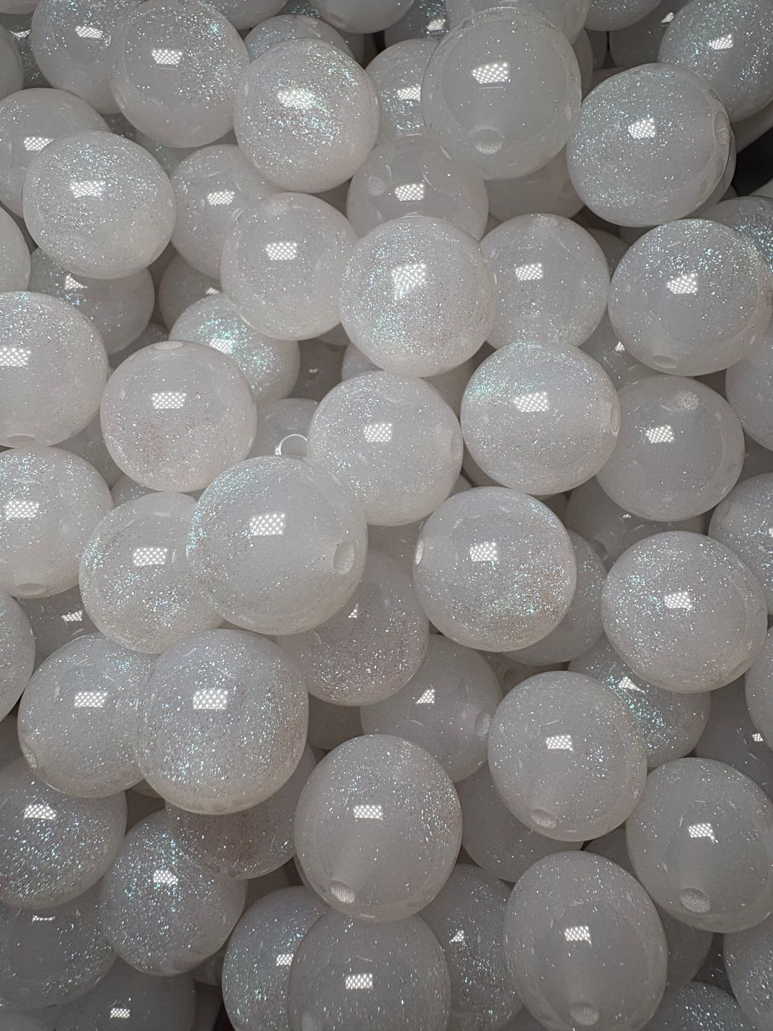 15mm White Galaxy Beads