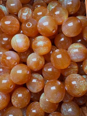 15mm Orange Galaxy Beads