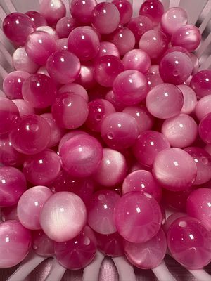 15mm Pink Cateye Beads