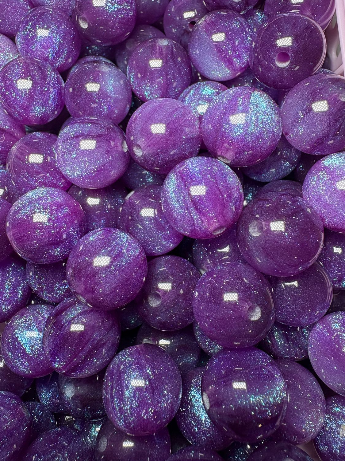 15mm Dark Purple Galaxy Beads