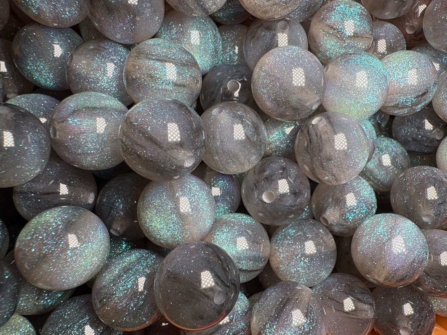 15mm Gray Galaxy Beads