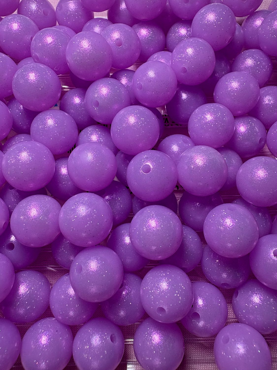 15mm Liquid Silicone Glitter Purple