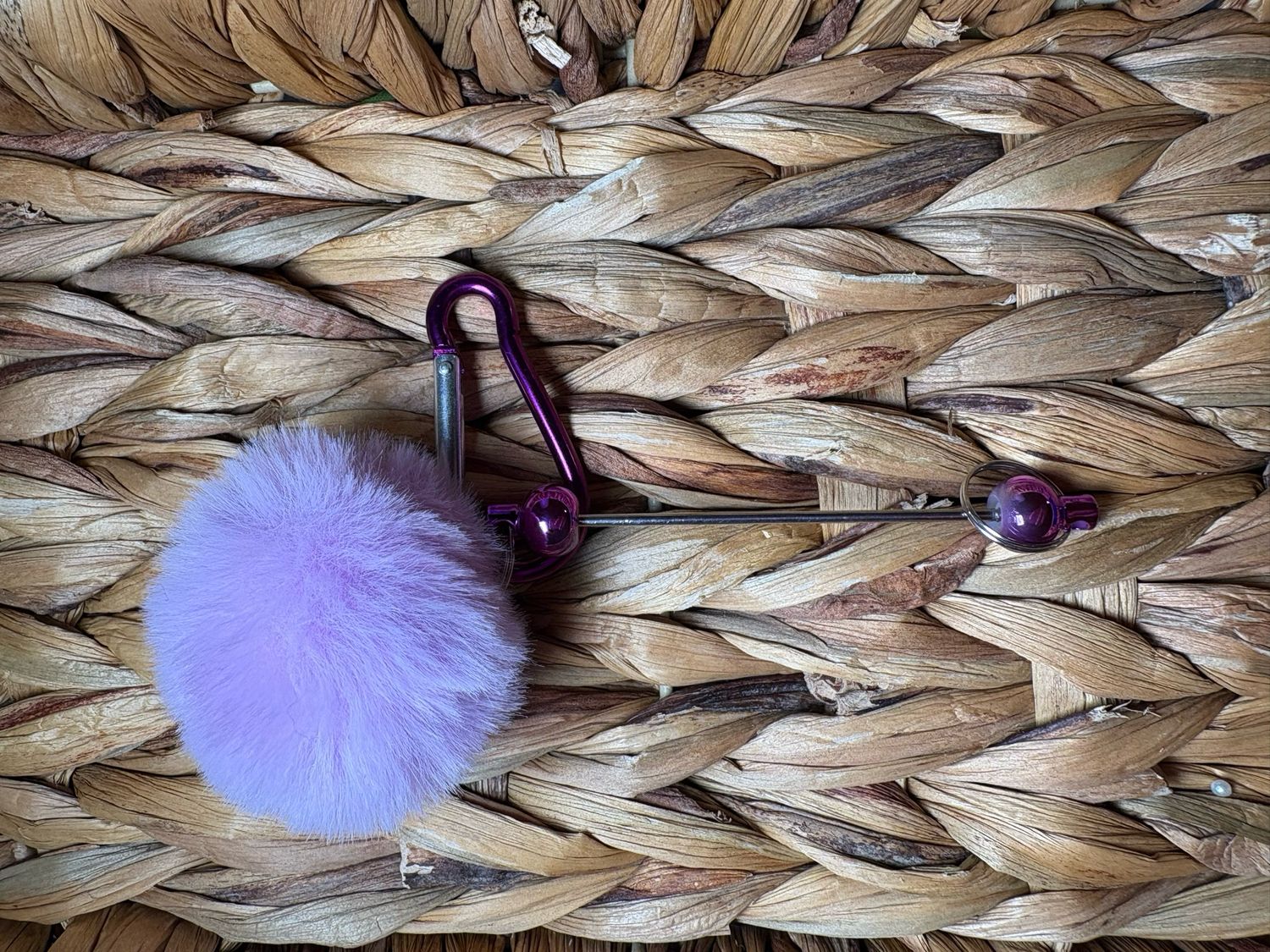 Purple Pom Pom Keychain 