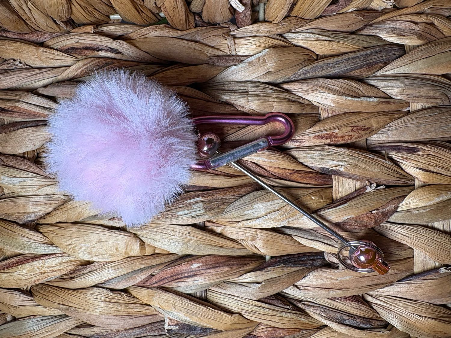 Light Pink Pom Pom Keychain 