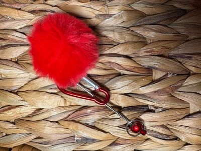 Red Pom Pom Keychain 