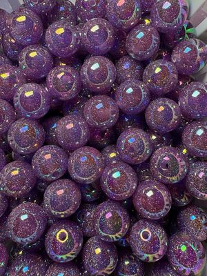 15mm Purple Glitter UV Beads