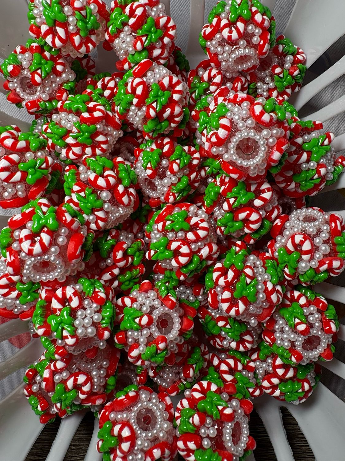 Candy Cane Sugar Beads