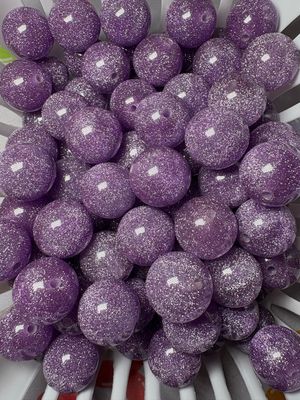20mm Purple Glitter Beads