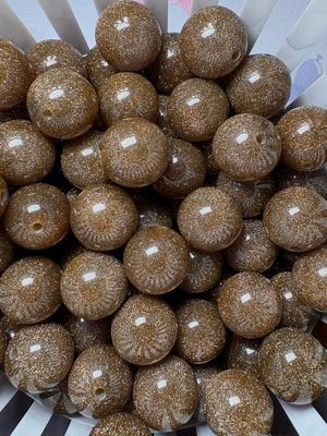20mm Brown Glitter Beads