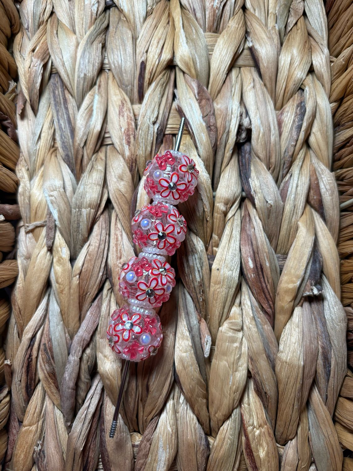 Red Flower Beads