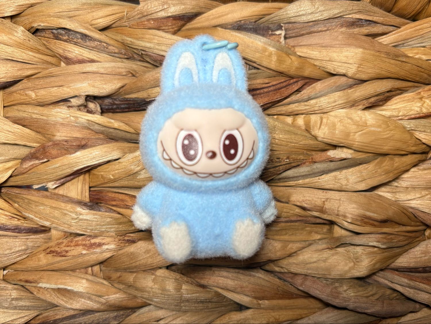 Blue Fluffy Labubu Keychain