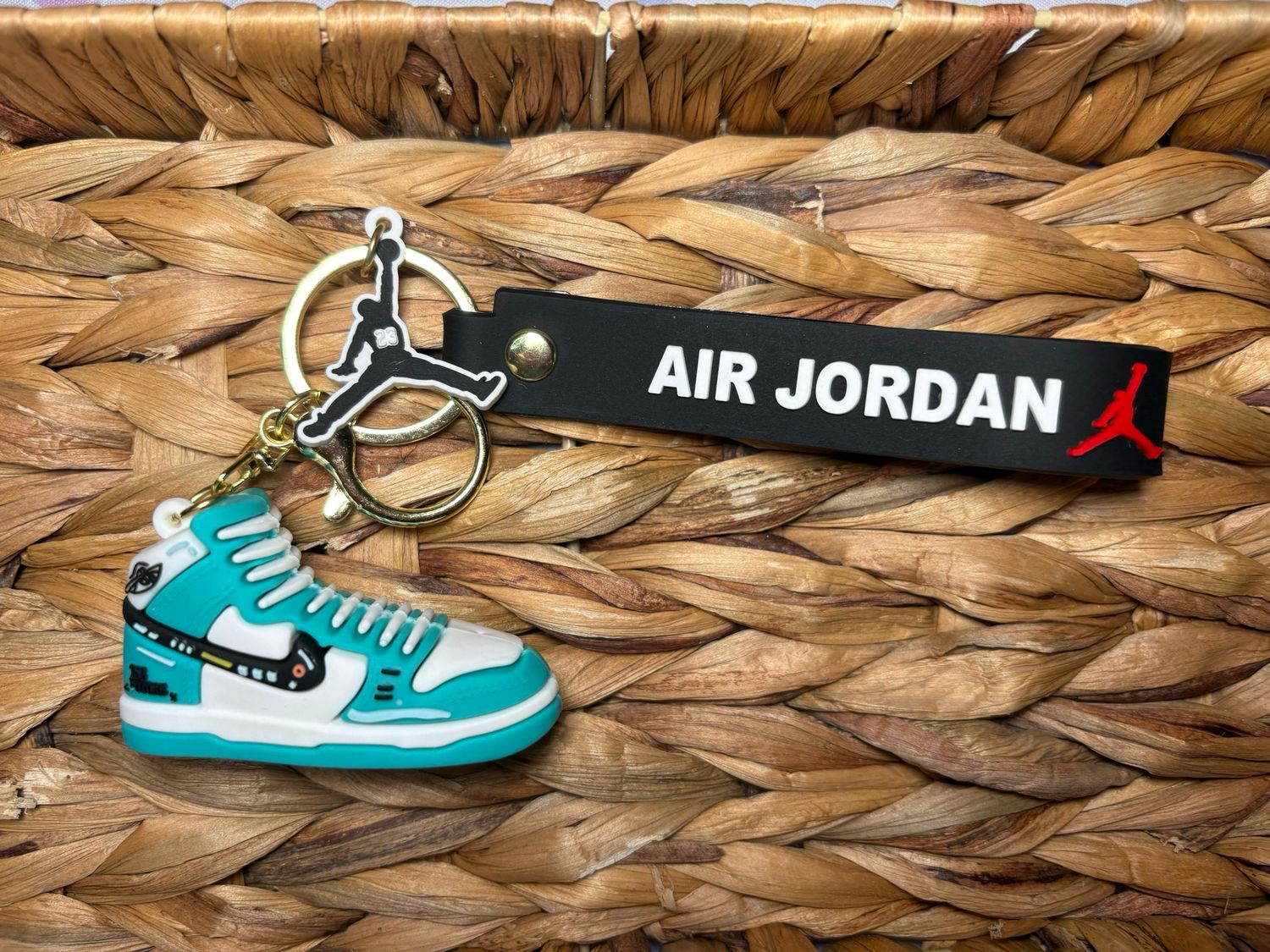 Air Jordan Turquoise Shoe Keychain