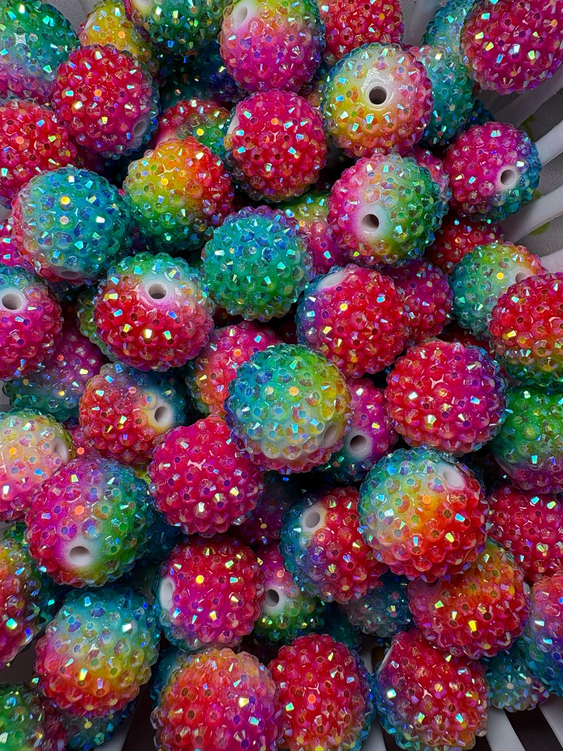 20mm Rainbow Rhinestone Beads