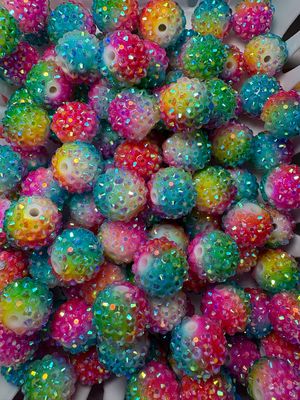15mm Rainbow Rhinestone Beads