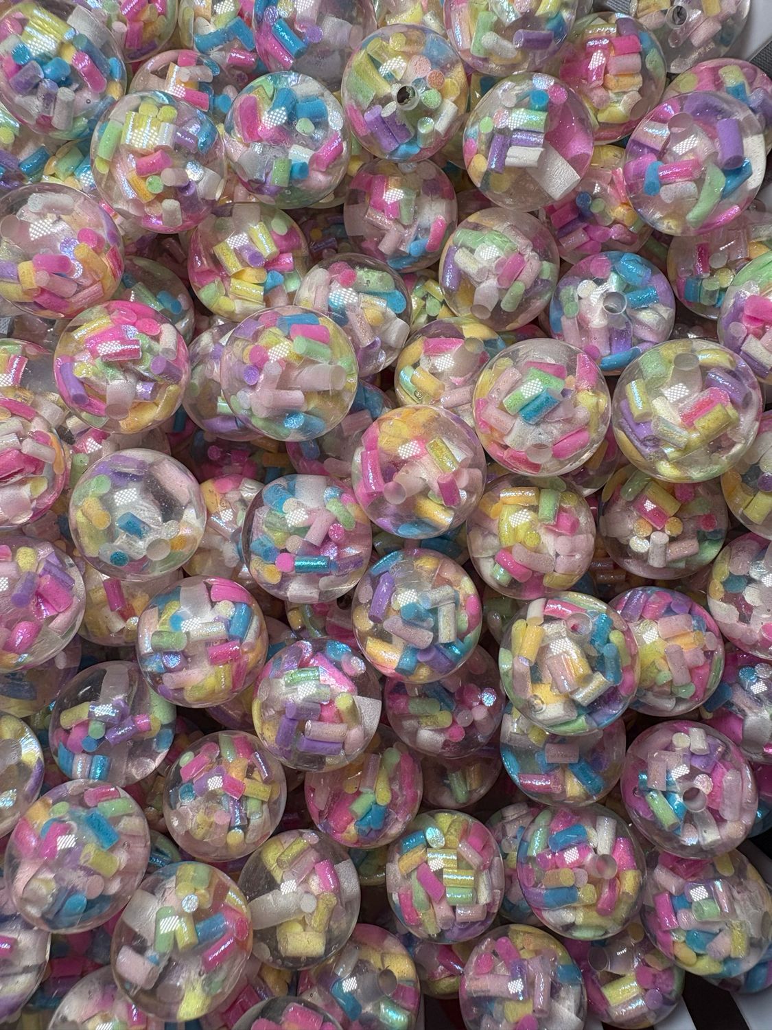 15mm Rainbow Sprinkle Beads