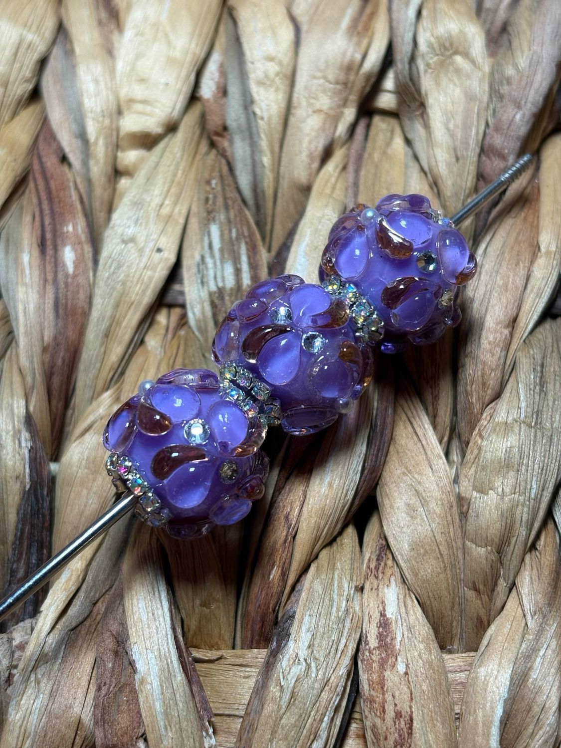 Purple Flower Fancy Bead