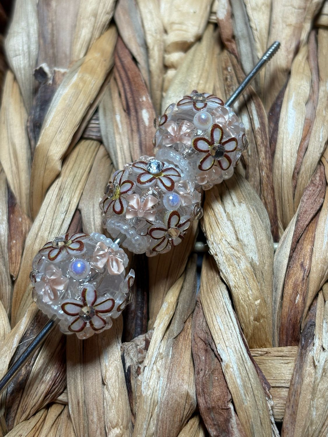 Brown Pearl Flower Beads