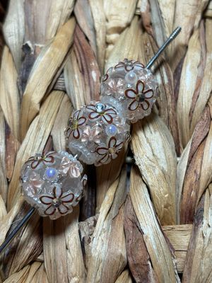 Brown Pearl Flower Beads