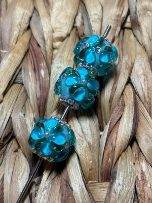 Blue Flower Fancy Bead