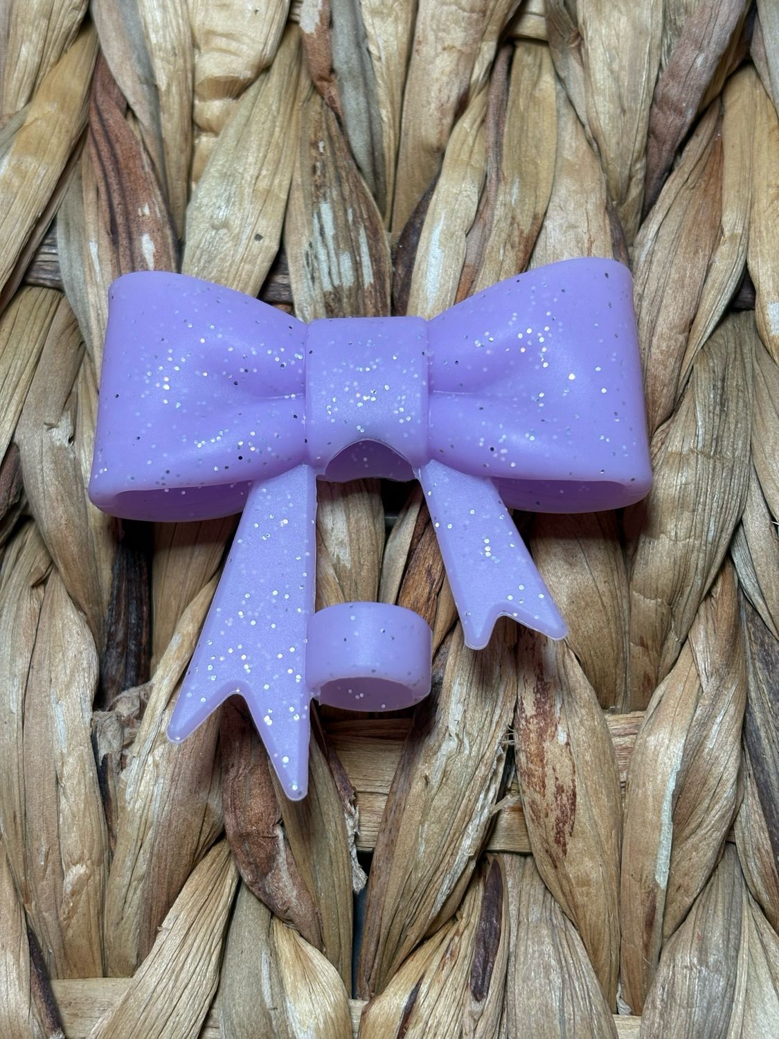 Purple Glitter Straw Topper