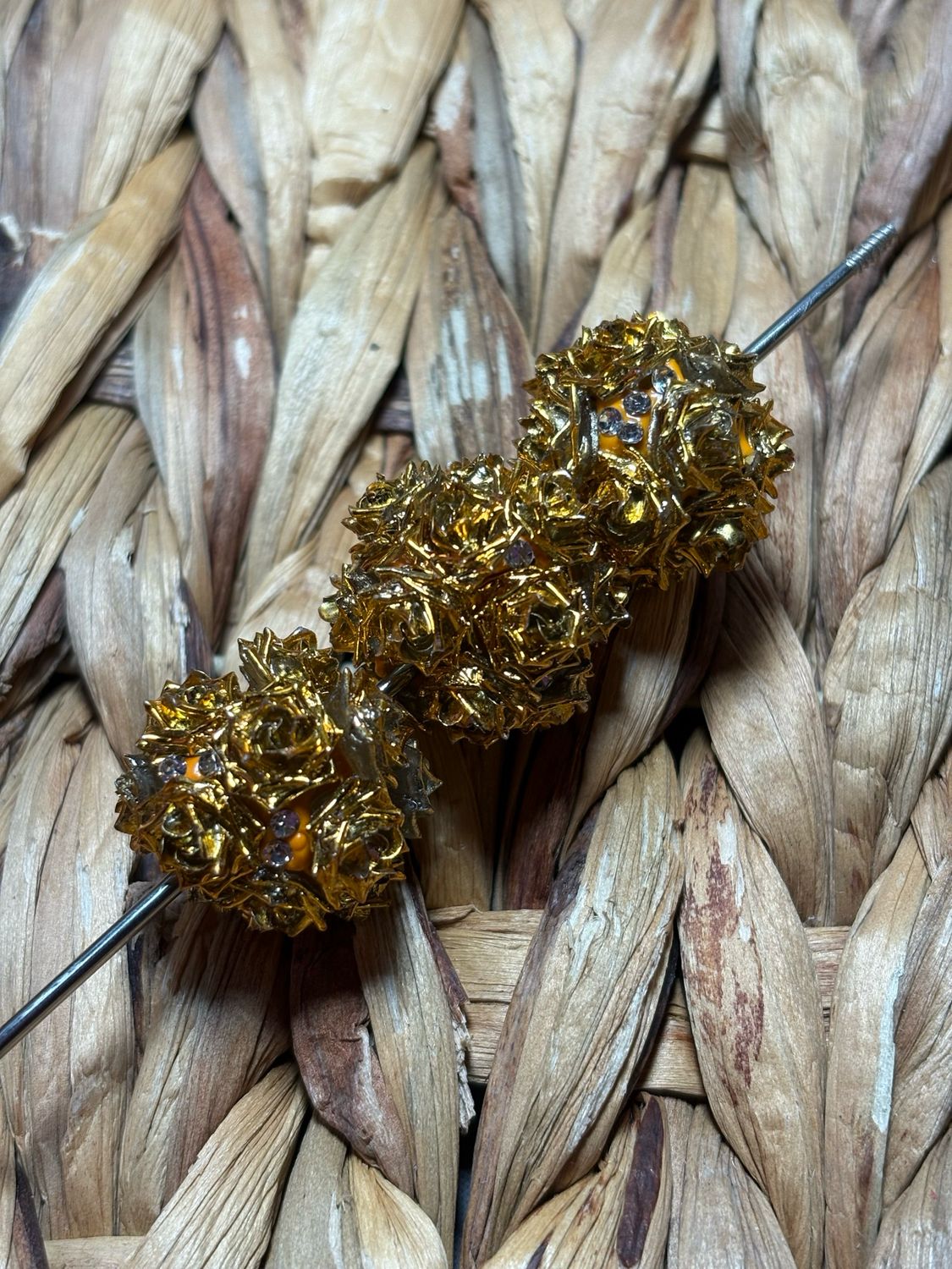 Gold Metallic Flower Bead