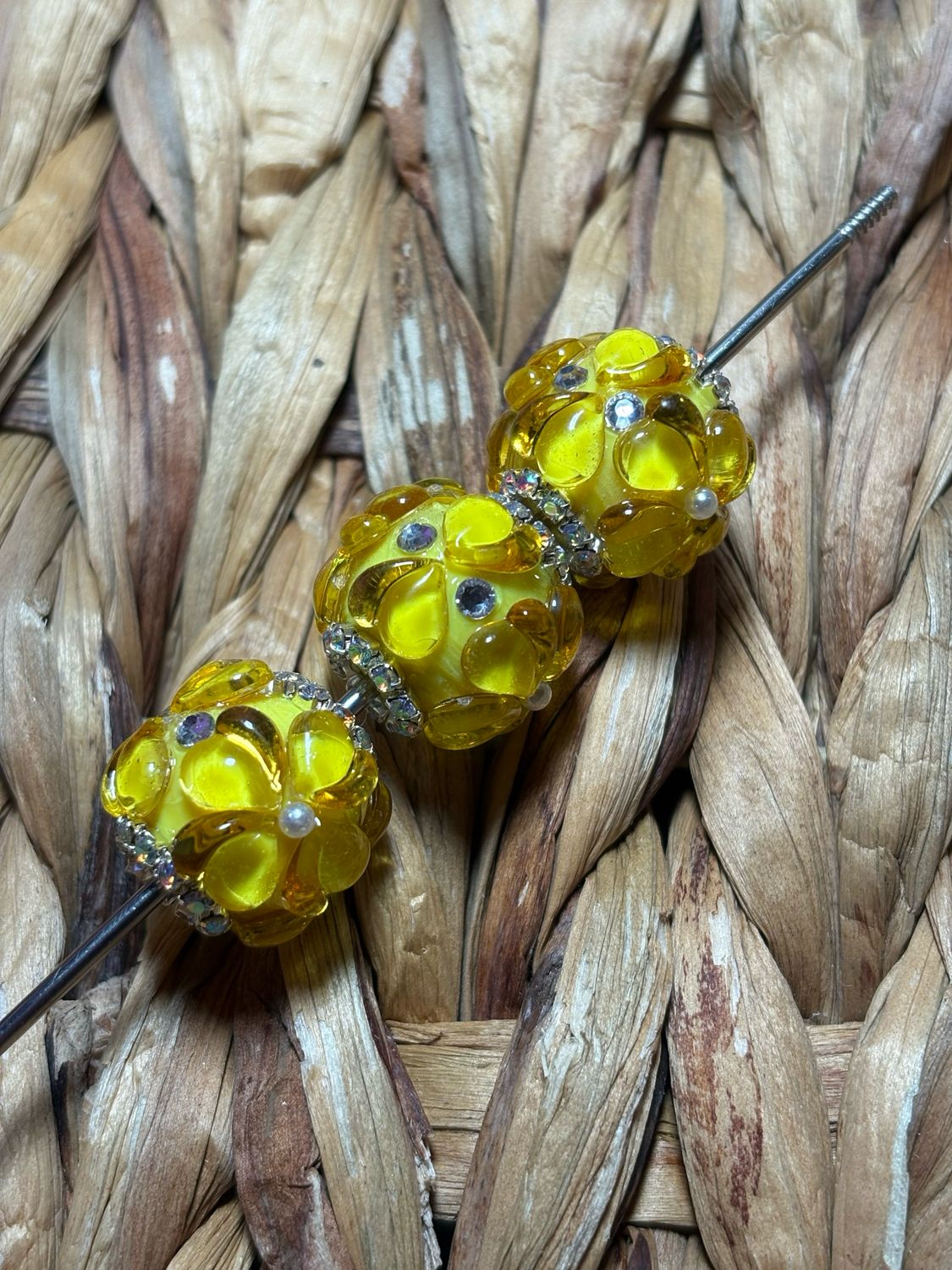Yellow Flower Fancy Bead