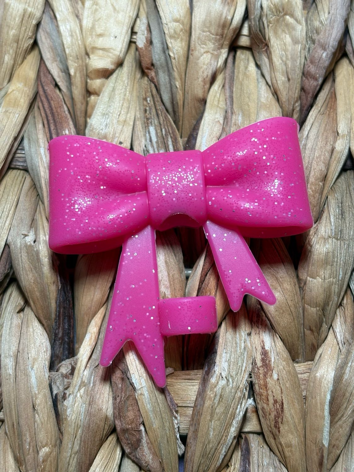 Dark Pink Glitter Straw Topper