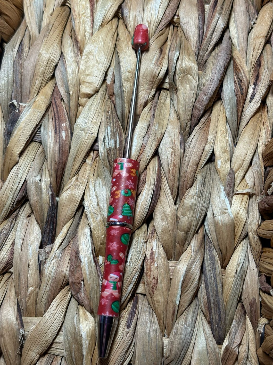 Red Printed Christmas Pen