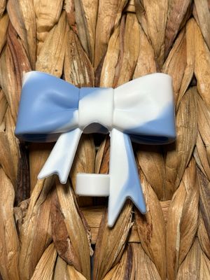 Blue and White Ombre Straw Topper