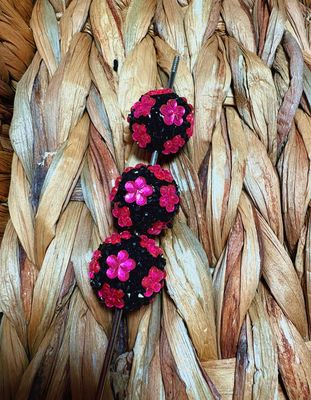 20mm Hot Pink Flower Sugar Rhinestone Beads
