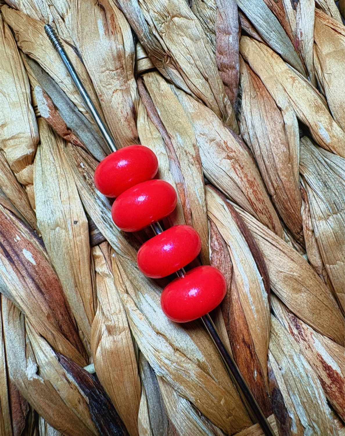Red Opal Abacus Spacers