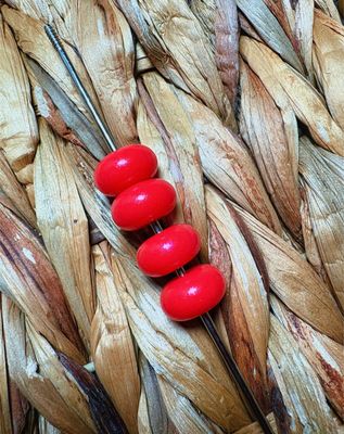 Red Opal Abacus Spacers