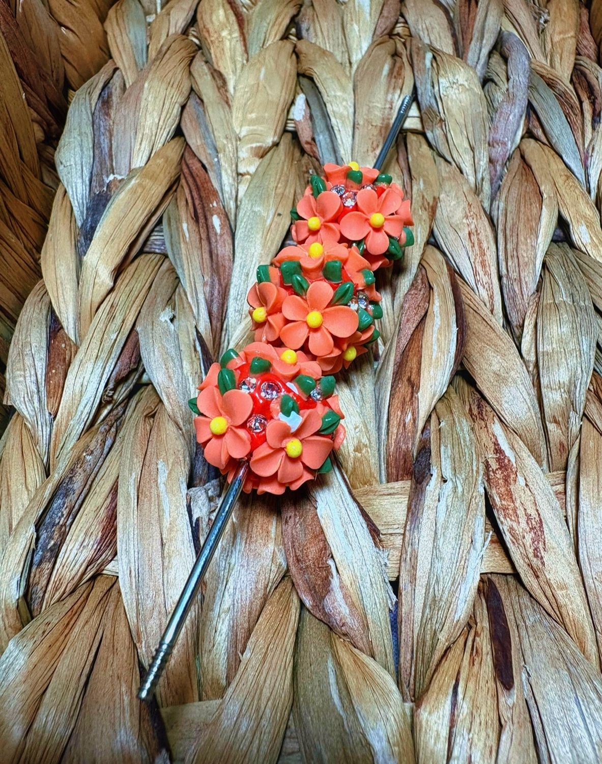 Orange Flower Bead