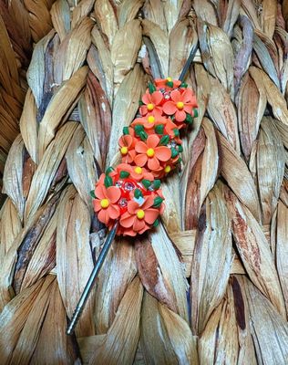 Orange Flower Bead