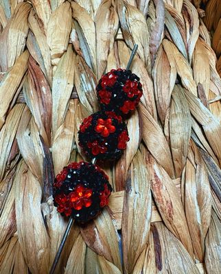 20mm Red Flower Sugar Rhinestone Beads