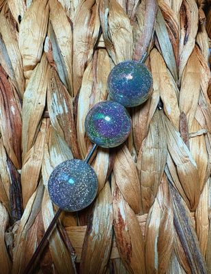 20mm Silver UV Glitter Beads