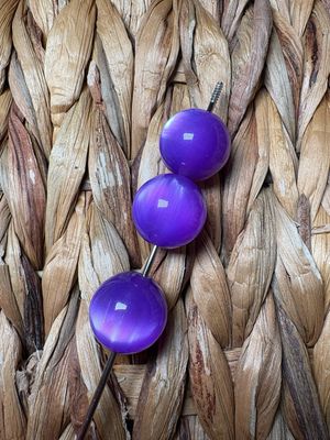 20mm Clear Purple Cateye Beads