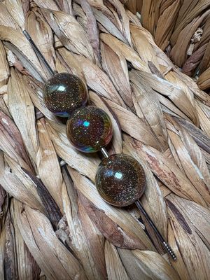 20mm Brown UV Glitter Beads