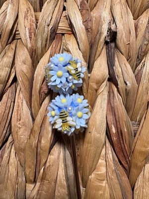 Light Blue Bee Flower Beads