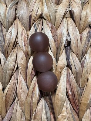 20mm Brown Frosted Cateye Beads