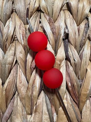 20mm Red Frosted Cateye Beads