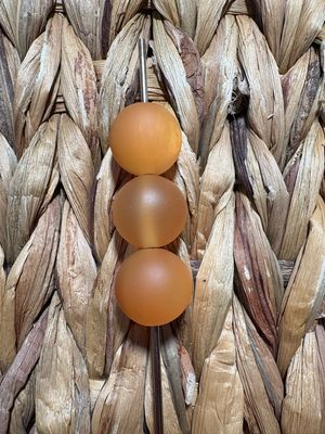 20mm Orange Frosted Cateye Beads