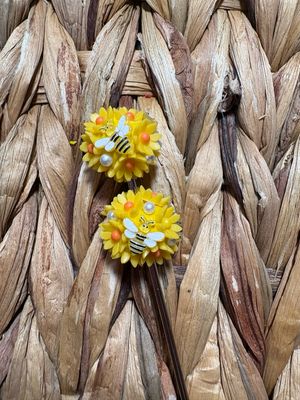 Yellow Bee Flower Beads